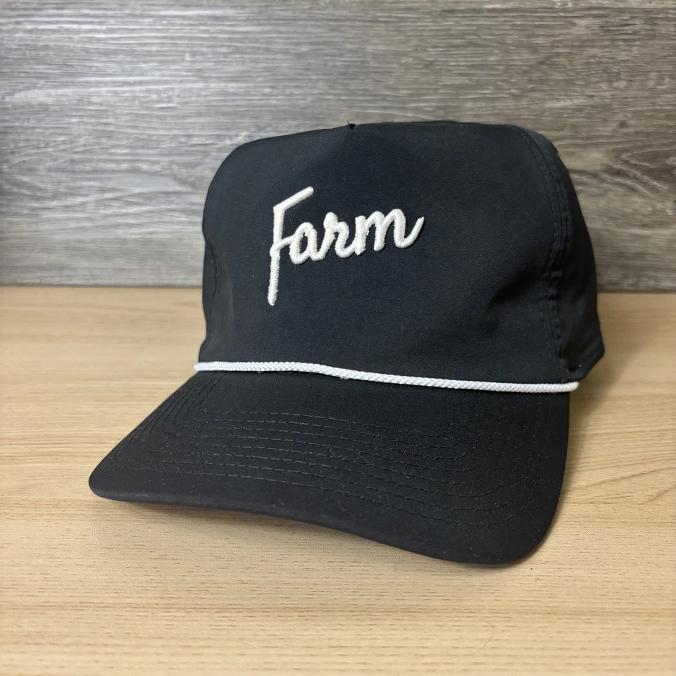 Sombrero de granja Windsong Snapback negro bordado cuerda camión rendimiento imperial Foto 3 de 4