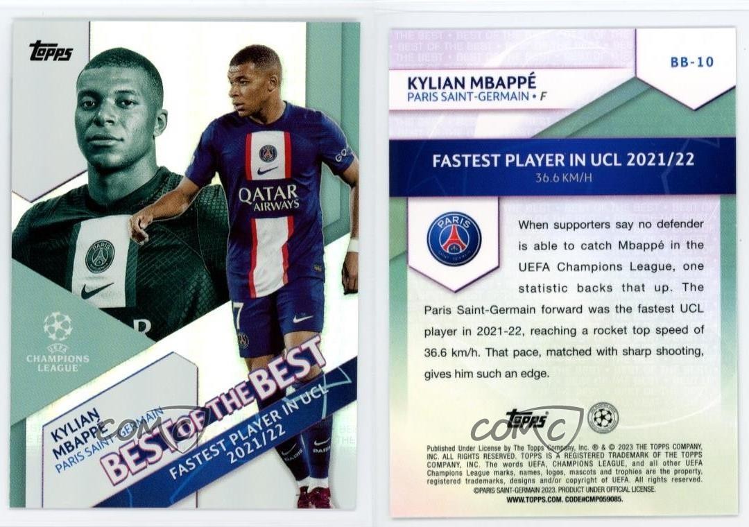 2022-23 Topps UEFA Club Competitions Best of the Best Kylian Mbappe #BB-10 view 3