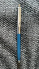 Vintage Paper Mate Ball Point Pen Blue Barrel Metal Threading