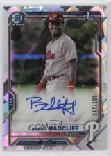 2021 Bowman Chrome Prospect Atomic Refractor /100 Baron Radcliff Auto 3hd