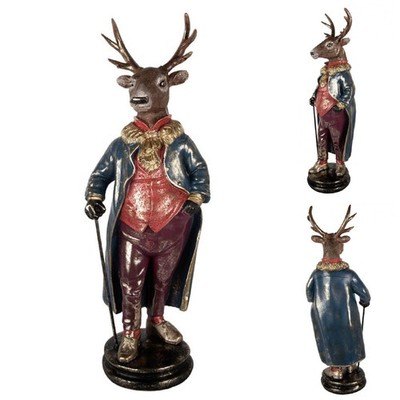 Hirsch im Frack Figur 66 cm Lord Deko gold Skulptur Shabby Landhaus Nostalgie