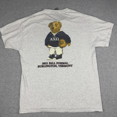 Alpha Chi Omega AXΩ Fraternity Men s Large Polo Style Bear 2021 Burlington, VT