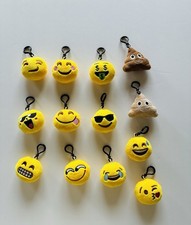 Yellow Smiling Face Emoji Keychain 2 Inches Lot Of 13