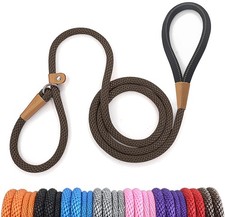 LynxKing 8ft Dog Leash Slip Lead 2-Pack Heavy Duty Braided Training No-Pull
