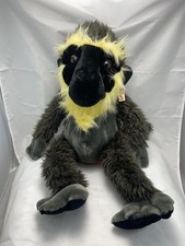 Large Baboon Ape Monkey Plush Black Grey Yellow And Orange Back Stuffed Animal