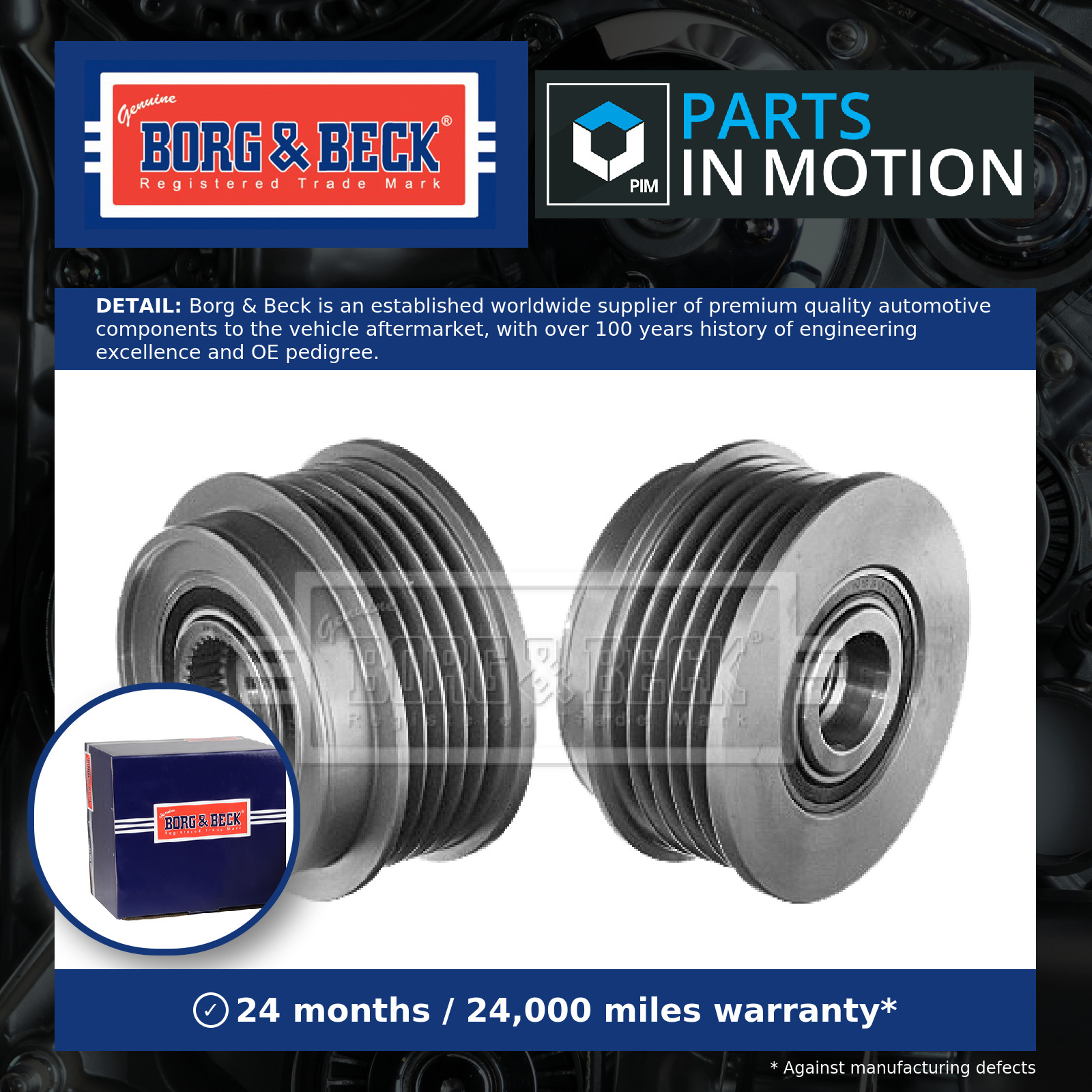 Overrunning Alternator Pulley BBA5017 Borg & Beck Clutch 373214X210 373214X300