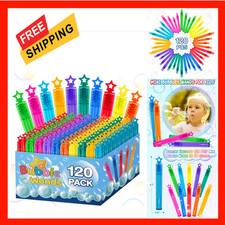 Mini Bubble Wands Bulk Pack 120 in 10 Colors Kids Party Favors Goodie Bags
