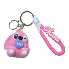 Lilo and Stitch Keychain Charm 3D Stitch Pink Ohana Brand New Free Ship
