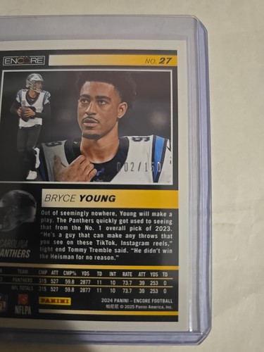 2024 Pinnacle Encore Bryce Young Numbered /150 - Picture 3 of 7