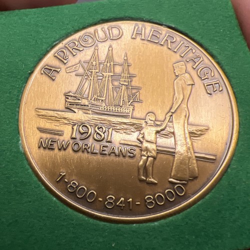 1981 United States Navy Recruiting Bronze Coin A Proud Heritage New Orleans - Picture 6 of 6