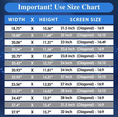 24 Inch Computer Privacy Screen Filter for Computer Monitor 16:9 Aspect Ratio - Picture 3 of 13