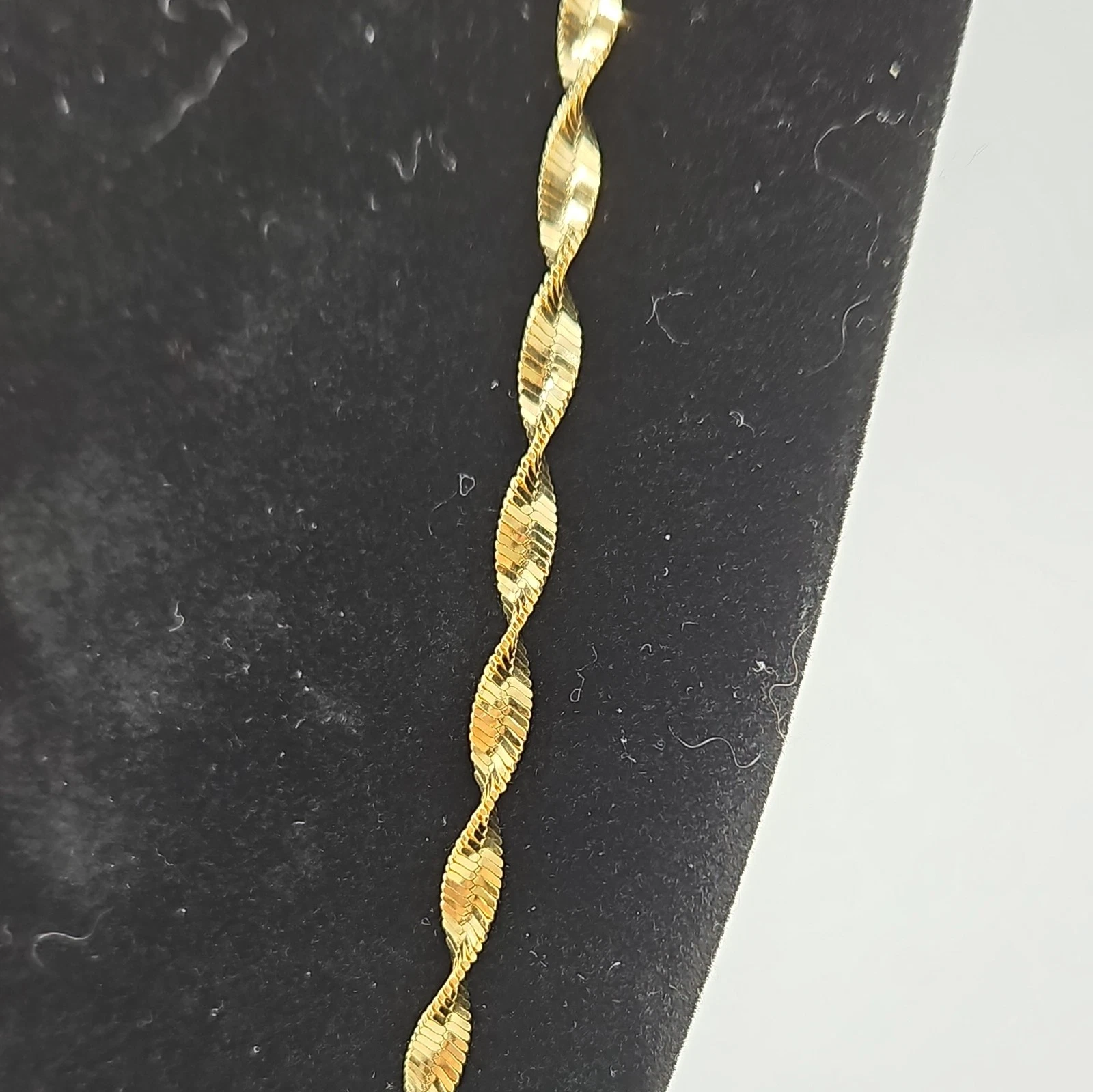 Bellezza Gold Vermeil 925 Silver Twisted Rope Chain Necklace Made in Italy - product detail image 3