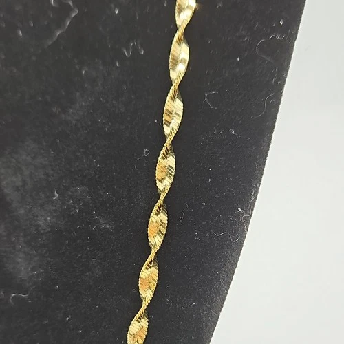 Bellezza Gold Vermeil 925 Silver Twisted Rope Chain Necklace Made in Italy image 3