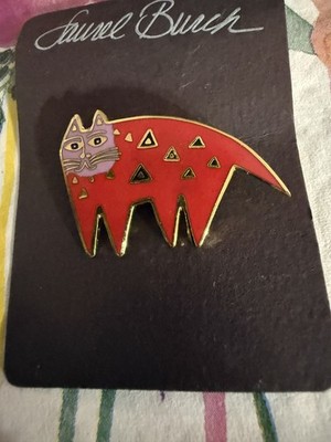Laurel Burch Red Enamel Cat Pin/Brooch