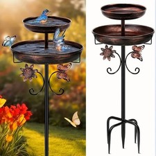 42 Heavy Duty Metal Double-Layer Bird Bath Fe...