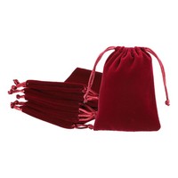 "Samt Geschenktaschen, 21Pcs 4X4,8\" Samt Zugbeutel Schmuckbeutel, Burgunderrot"