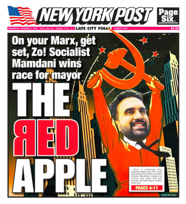 Zohran Mamdani NEW YORK POST NYC Mayor Election 11/5/2025