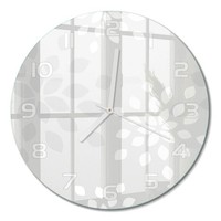 Stilvolle Runde Wanduhr Mit FließEnden Zeigern Blumenmuster WeißE Zeiger Fi30 Cm