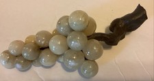 Vintage Alabaster Stone Grape Cluster Pale Green 9" x 4" MCM Tabletop Decor