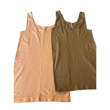 NWT Lot of 2 Skinnytees Soft Pink And Mocha Light Brown Tank Tops One Size O/S