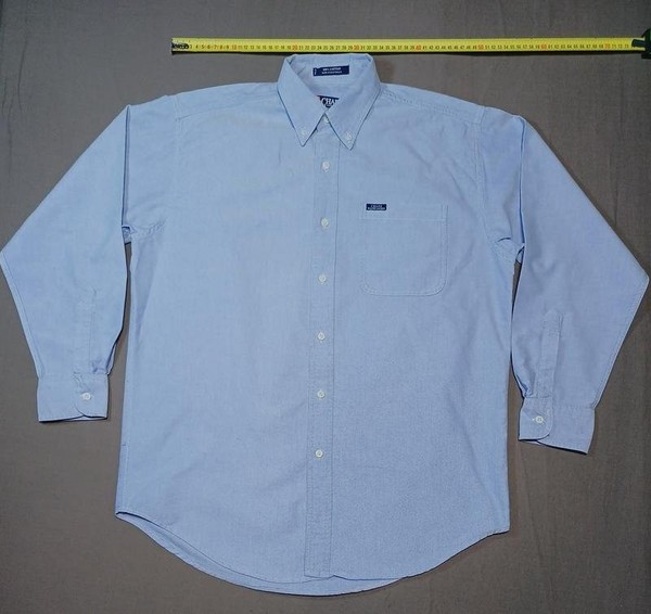 Men Chaps Shirt Blue Cotton 38 / M / 46