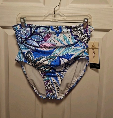 Profile By Gottex Tropic Floral Boom High Waist Bikini Bottoms Size 14 NWT ๐ - Picture 3 of 6