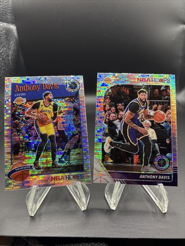 2019-20 Hoops Premium Stock #294 Anthony Davis Silver Pulsar Lakers - SET x2 🔥
