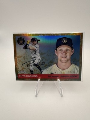 Rhys Hoskins - 2025 Topps Chrome Platinum #63 - Gold Toile 50/50 Brewers