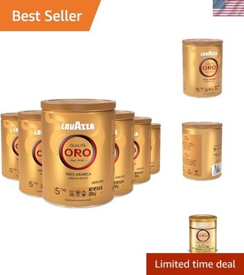 Qualità Oro 100% Arabica Ground Coffee - Medium Roast Tin, Pack of 6 (8.8 oz)