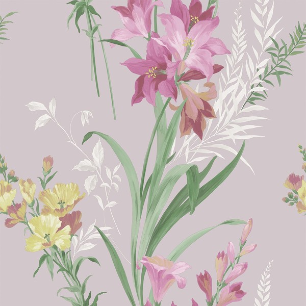 Thalia Blumen Tapete Bemalt Botanisch Lila/Pink Belgravia 767 Schlafzimmer Flur-image