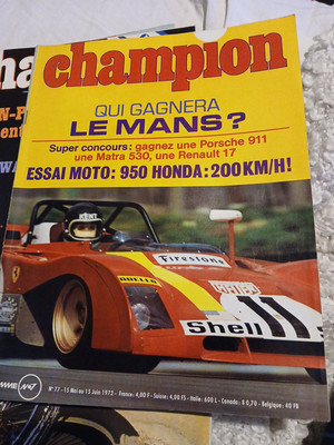 CHAMPION 77 1972 24H MANS MONZA HONDA JAPAUTO 950 SS KAWASAKI 350 BIG HORN