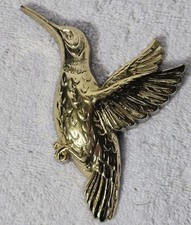 Vtg Homco Hummingbird Wall Art Decor Bronze Gold Plastic Made In USA 1985 MCM