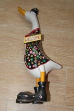 Laufente Holz 40 cm welcome bemalt