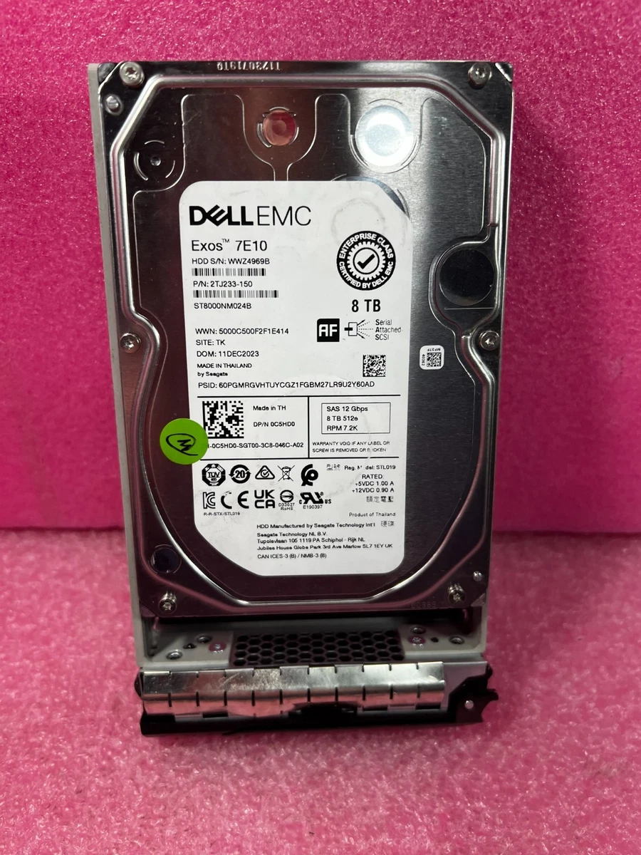 Dell SAS Internal Hard Disk Drives 8 TB Storage Capacity for sale