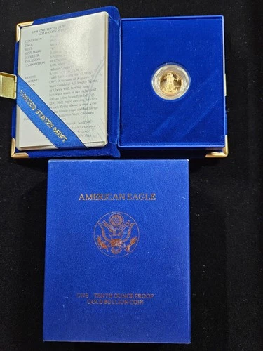 🌟 2005 $5 1/10 oz American Gold Eagle PROOF Coin BU UNC w/ COA