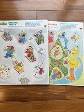 Vintage 1982 Sesame Street Tray Puzzle Sledding Party Complete