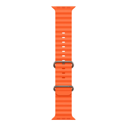 Apple Watch Ocean Band - Orange 49mm - Natural Titanium Finish - Genuine Apple