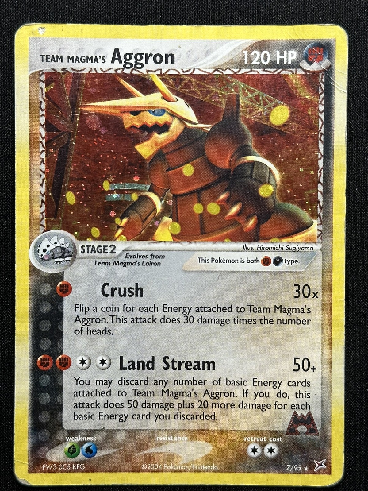 Team Magma's Aggron  Team Magma vs Team Aqua 7/95 HP/DMG Pokemon Card