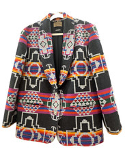 Vintage Pendleton Knockabouts Wool Coat Large Southwest Aztec Western Ranch Wear