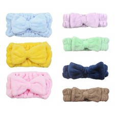 Chloven 7 Pcs Microfiber Bowtie Oversized Headbands Facial Makeup Headband