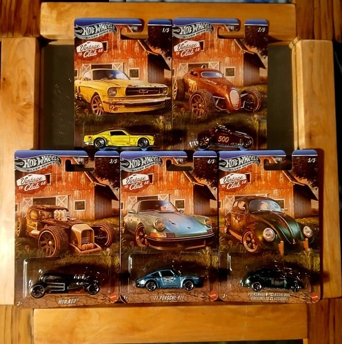 "VINTAGE CLUB" 5 PIECE SET H "SILVER" SERIES DIECAST BY HOT WHEELS HRT81