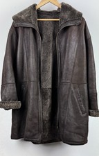 REAL SHEARLING HOODED SHEEPSKIN COAT UK Size 16-18 (US 12-14) Women`s Jacket