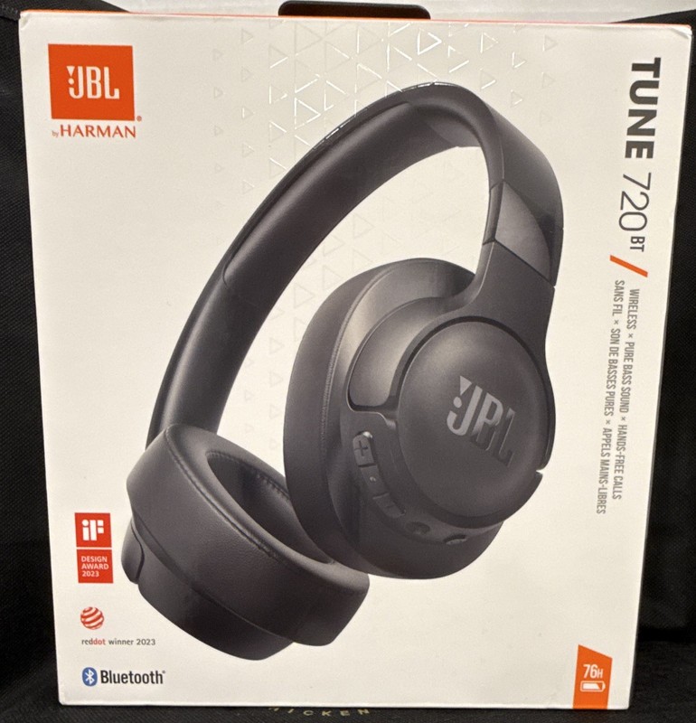 JBL Tune 720BT Wireless Over-Ear Bluetooth 5.3 40mm Foldable Mic Black