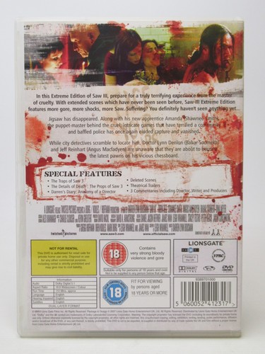 Saw 1-8 DVD Collection Bundle Jigsaw Tobin Bell Splatter Horror Thriller Movies - Picture 8 of 22
