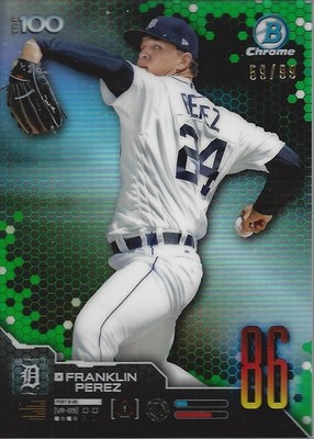 2019 Bowman Chrome Scouts Top 100 Green Refractors #BTP86 Franklin Perez /99