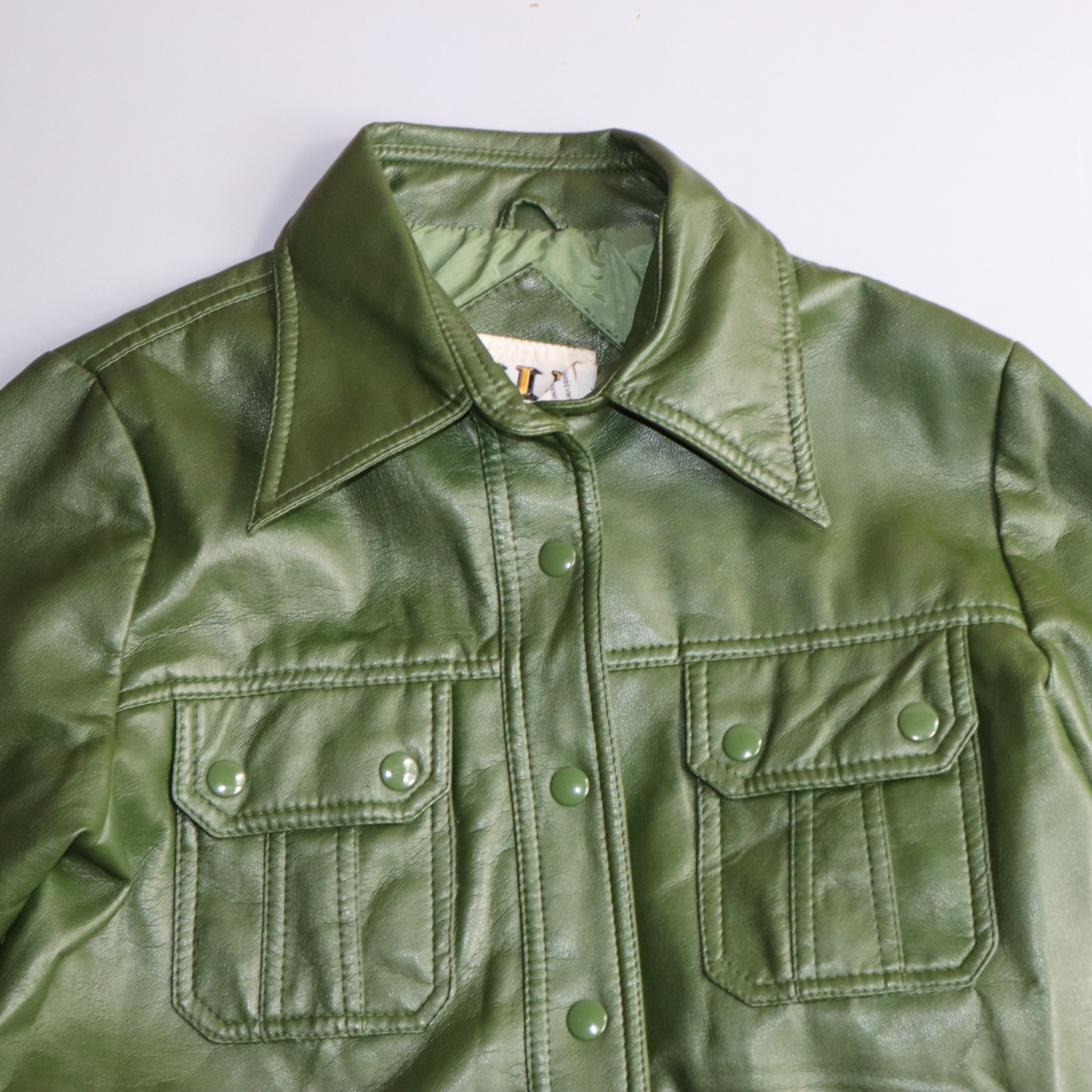 Vintage Faux Leather Jacket Womens Medium Pleathe… - image 3