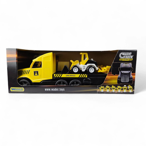 Wader Magic Truck Technic Tieflader LKW mit Bulldozer Bagger Baustellen Spiel - Bild 1 von 5