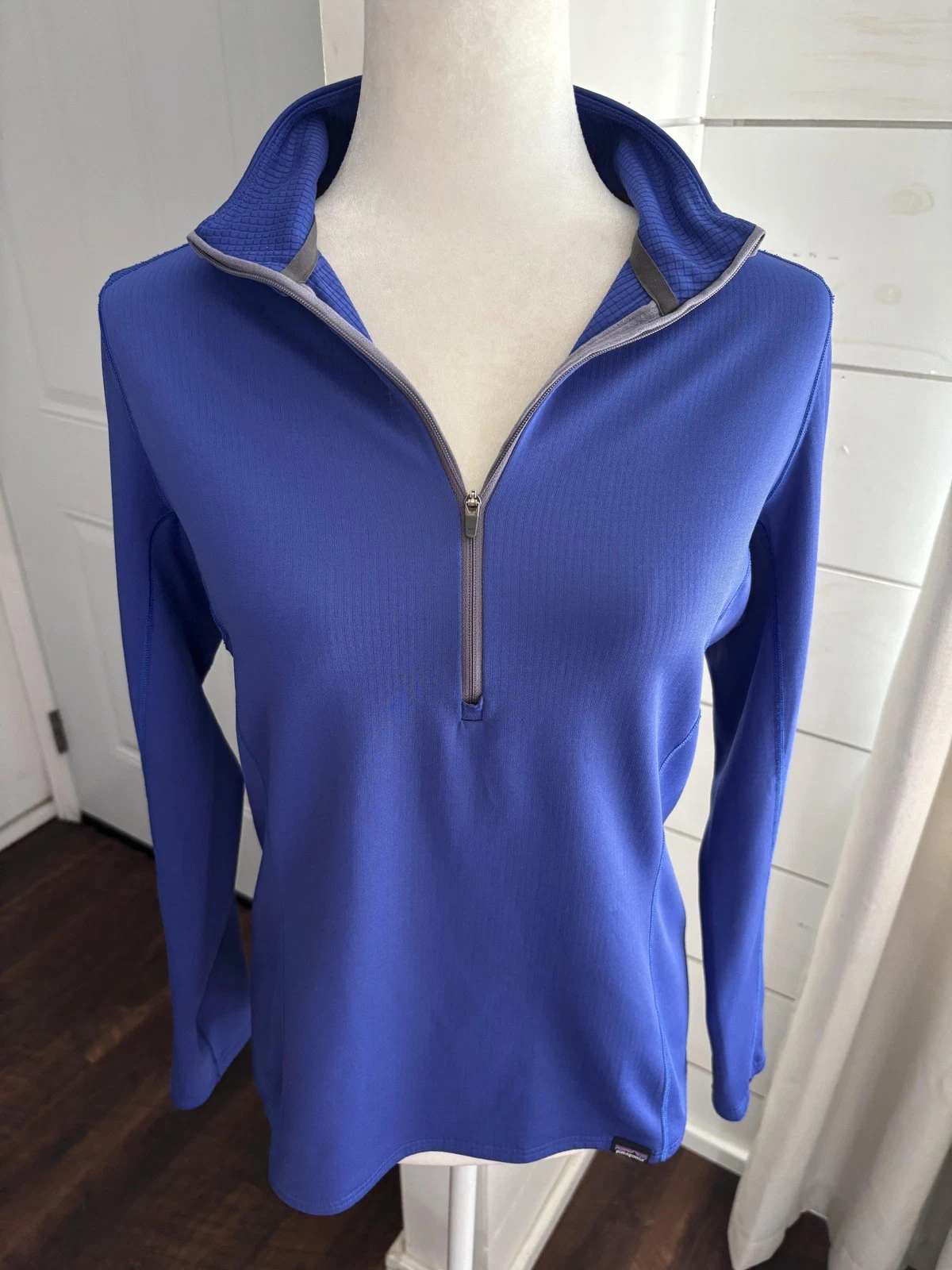 Patagonia Pullover Womens Medium Blue Capilene 1/4 Zip Base Layer Gorpcore Top