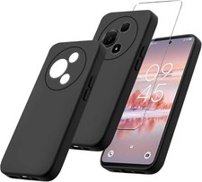 Case For TCL 60R 5G, Black Silicone Shockproof Gel Phone Cover+Screen Protector
