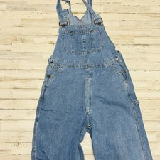 Vintage Todays News Overalls Men’s Sz 36 x 31 Blue Denim Jeans Bibs Made In USA